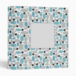 Classeur pois gris bleu pois pois rétro décoration motif