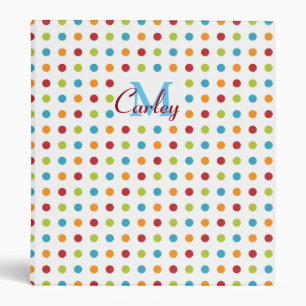 Classeur Pois multicolores personnalisés