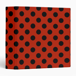 Classeur Pois noirs en rouge