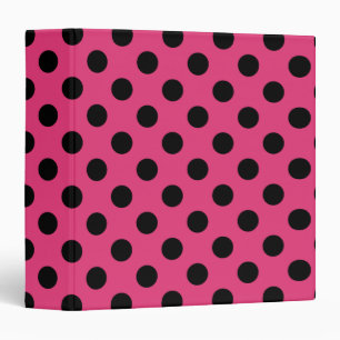 Classeur Pois noirs sur fuchsia