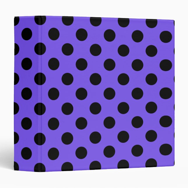 Classeur Pois noirs sur perwinkle (Devant/Côté)