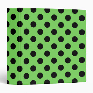 Classeur Pois noirs sur vert citron