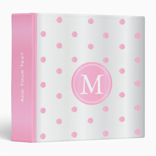 Classeur Pois roses et blancs