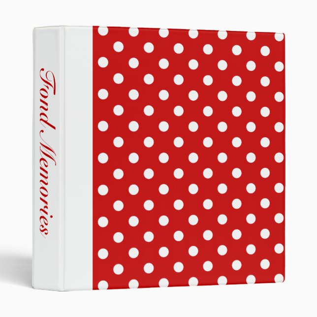Classeur Pois rouge + Couleur faite sur commande (Devant/Côté)