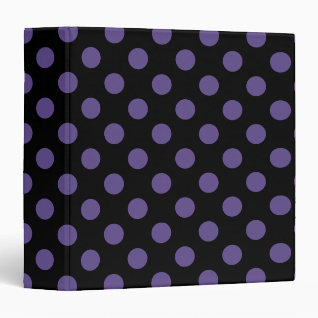 Classeur Pois ultra violets en noir (Devant/Côté)