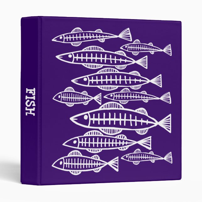 Classeur Poisson à rayons X - (1,0 po) - Violet profond (Devant/Côté)