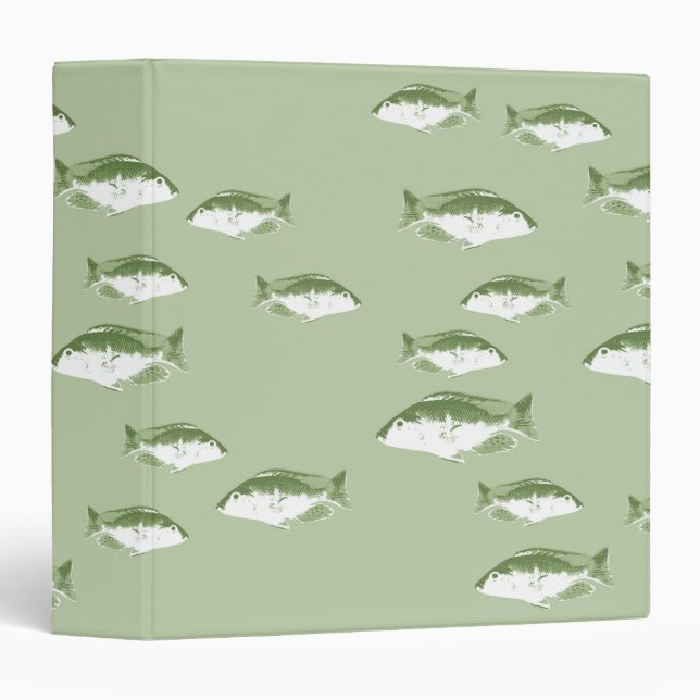 Classeur Poisson vert olive (Devant/Côté)