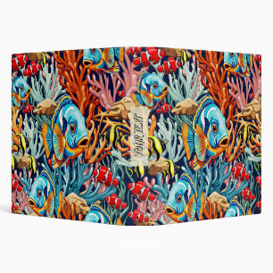 Classeur Poissons Tropicaux Couleurs Vives Ambiance Été