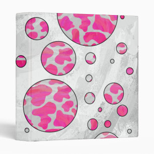Classeur Poka Dot Vache rose et blanc