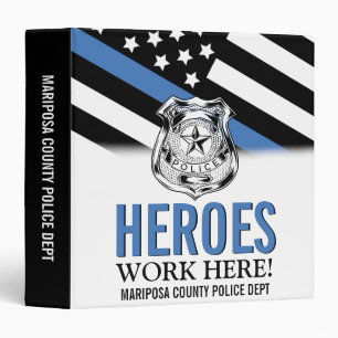 Classeur Police Blue Line Les héros du drapeau américain tr