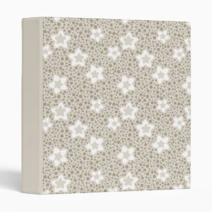Classeur Polka beige point rétro avec étoiles et fleurs