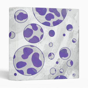 Classeur Polka blanc et violet dalmate