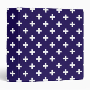 Classeur Polka blanche croise sur bleu marine