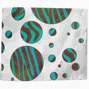 Classeur Polka Dot Zebra Brown et Turquoise