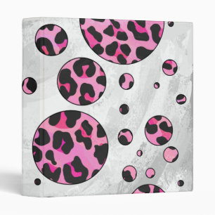 Classeur Polka Leopard Pot noir et rose chaud