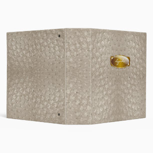 Classeur Polyvalent simili cuir d'autruche bronzage