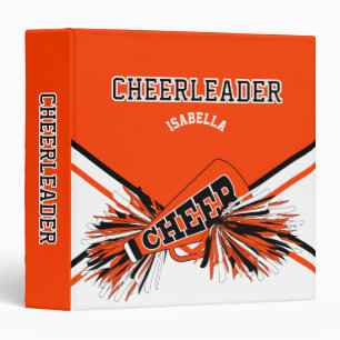 Classeur Pom-pom girl - orange, blanc et noir