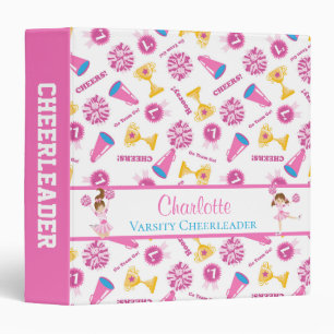 Classeur Pom-pom girl rose personnalisée