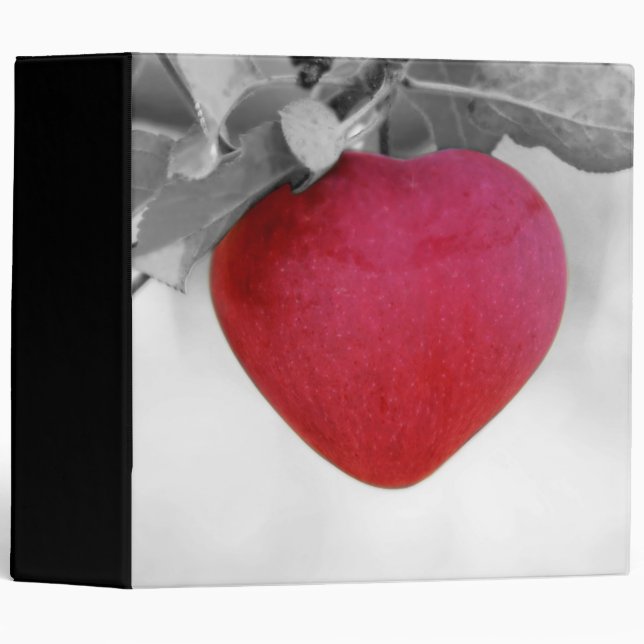 Classeur Pomme en forme de coeur rouge dramatique (Devant/Côté)