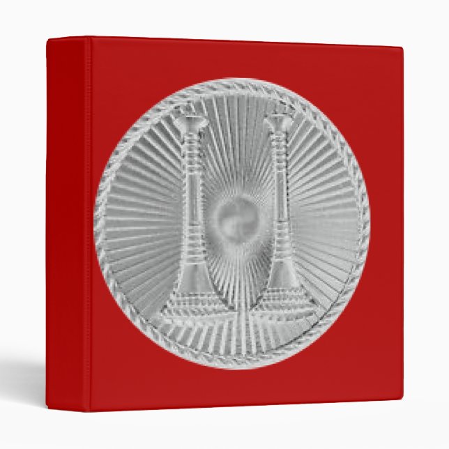 Classeur Pompier 2 Bugle Silver Capitaine Médaillon (Devant/Côté)