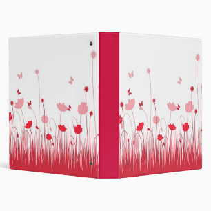 Classeur Poppies minimalistes rouges et blanches Pré floral