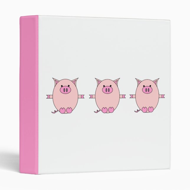 Classeur porcin rose de puissance (Devant/Côté)