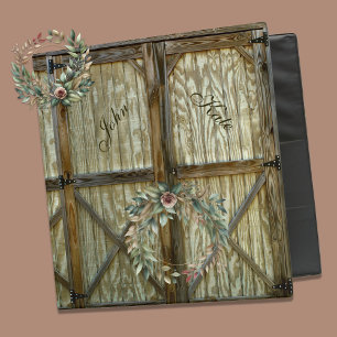 Classeur Porte de grange et Rose Floral Cowboy Mariage Clas