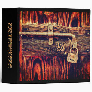 Classeur Porte en bois rustique avec la serrure en laiton
