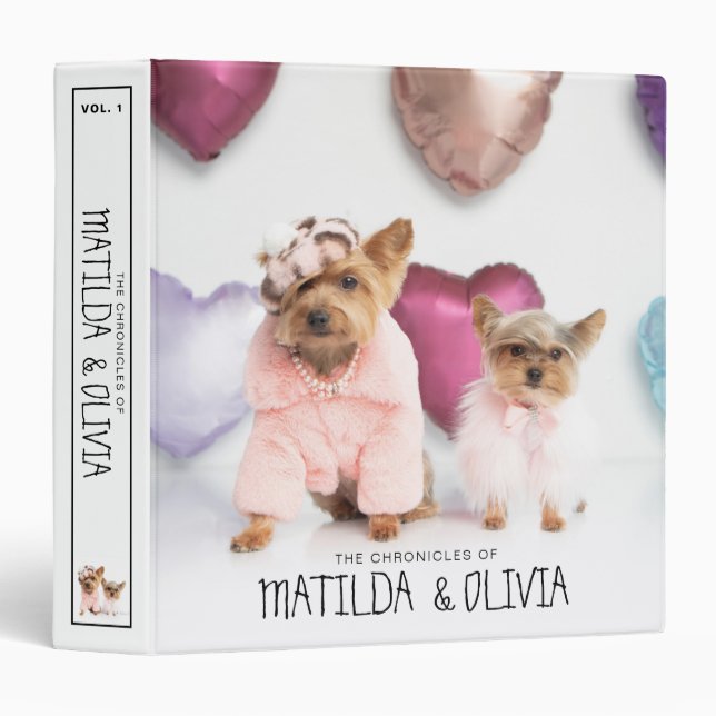 Classeur Porte-photos personnalisées pour animaux de compag (Devant/Côté)