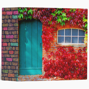 Classeur Porte Turquoise pittoresque avec feuilles d'automn