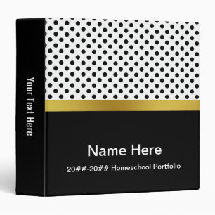 Classeur Portefeuille d'accueil Black White et Faux Gold