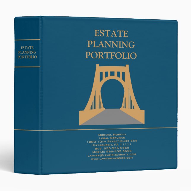 Classeur Portefeuille de planification immobilière - Bleu \ (Devant/Côté)