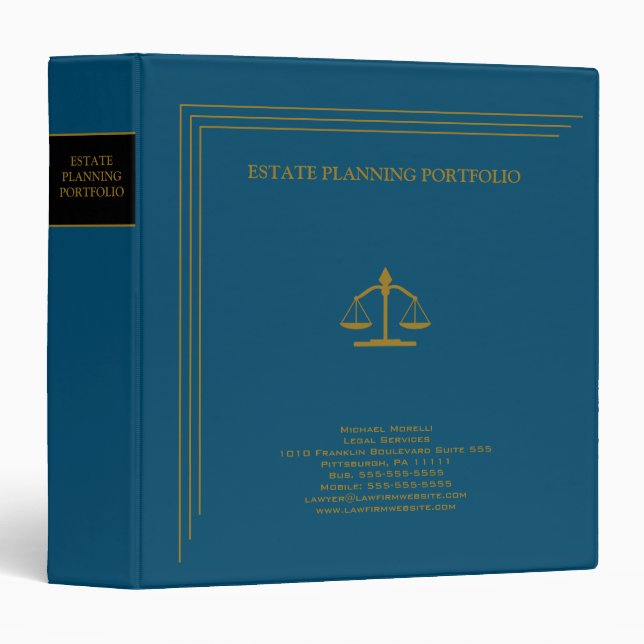 Classeur Portefeuille de planification immobilière - Bleu | (Devant/Côté)