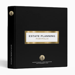 Classeur Portefeuille de planification immobilière Noir et