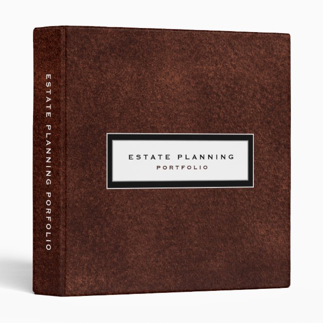 Classeur Portefeuille de planification immobilière Oxblood  (Devant/Côté)