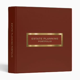 Classeur Portefeuille de planification immobilière Red Gold