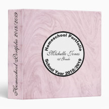 Portefeuille d'école en marbre rose