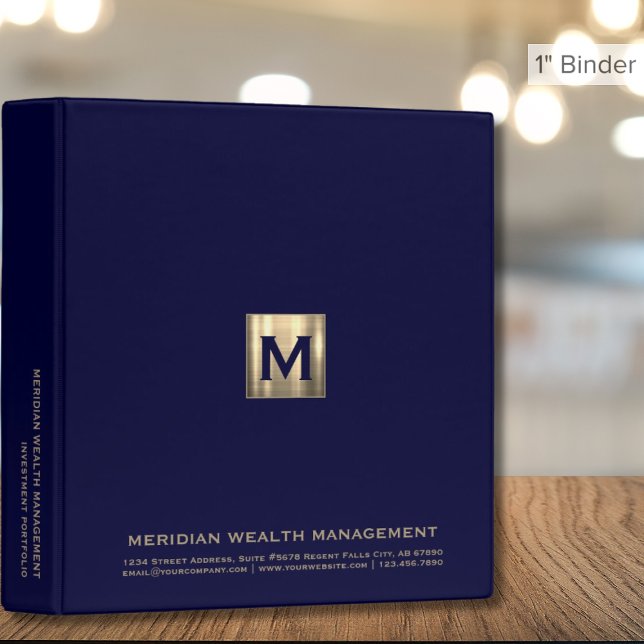 Classeur Portefeuille d'investissement de monogramme d'entr (Créateur téléchargé)