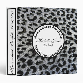 Classeur Portefeuille Empreinte de léopard noir