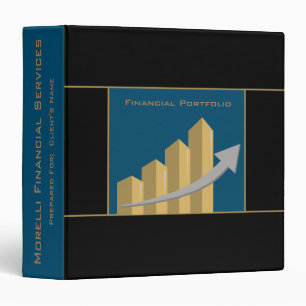 Classeur Portefeuille financier personnalisé noir Bleu