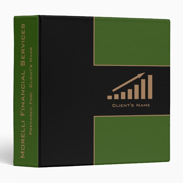Classeur Portefeuille financier personnel - Noir | Vert (Devant/Côté)