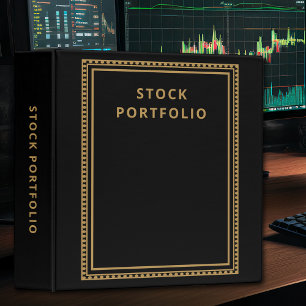 Classeur Portefeuille stock noir Or