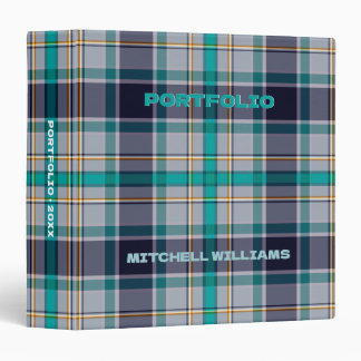 Classeur Portfolio à carreaux Tartan Moderne Violet Turquoi