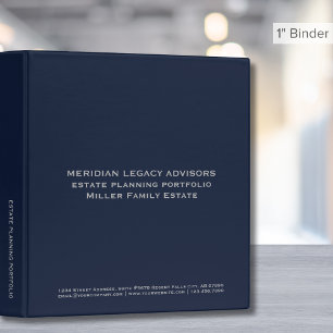 Classeur Portfolio Minimaliste Bleu Nuit Gris