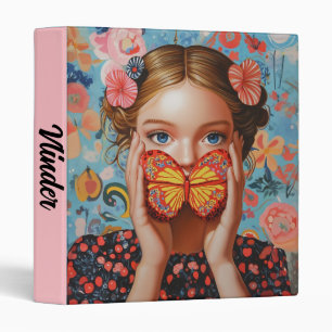 Classeur Portrait Butterfly Girl in a Floral Wonderland