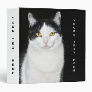 Classeur Portrait de chat noir et blanc