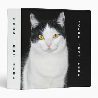 Classeur Portrait de chat noir et blanc