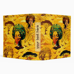 Classeur Portrait féminin africain avec coucher de soleil