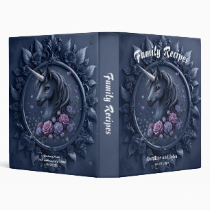 Classeur Portrait Unicorne foncé dans un cadre rond