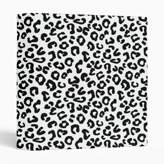 Classeur Poster de animal Cheetah en noir et blanc (Devant/Côté)